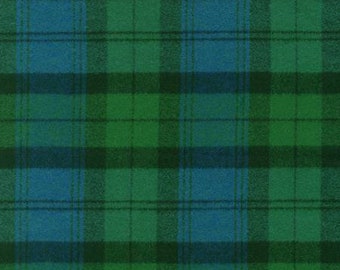 BlueGrass Organic Plaid Flannel Scarf.  Blue ,Green and Black .Choose Your Style- Infinity or Oblong