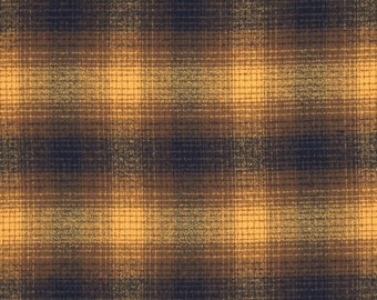 Toasted Almond Plaid Flannel Scarf. Colors: Yellow, Brown and Black.Choose Your Style- Infinity or Oblong
