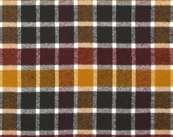 Cider Windowpane Plaid Flannel Scarf.Colors: Mustard, White, Maroon and Olive. Choose Your Style- Infinity or Oblong