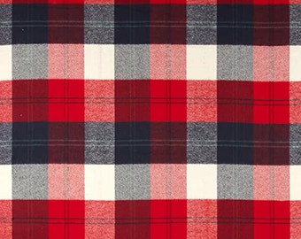 Americana Plaid Flannel Scarf. Colors: Red, Black, Cream and  Gray.Choose Your Style- Infinity or Oblong