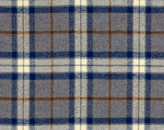 Steel Gray Plaid Flannel Scarf.Gray, Blue, Brown and White.Choose Your Style- Infinity or Oblong