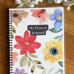 A Prayer Journal Notebook Faith Journaling Church Notes Flower Cover Personalized Free