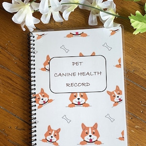 Pet Canine Health Dogs Shot Vaccination and Vet Record Book Happy Cover Personalized Free