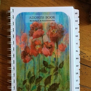 Large Print Address Book with A-Z TABS Birthday Anniversary Family Record Keeper Personalized Free