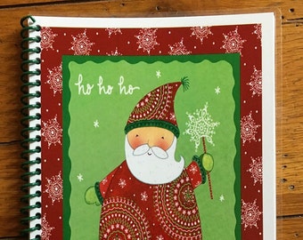 Christmas Card Address Book 8 yrs Personalized Gift Ho Ho Ho Santa Cover Design