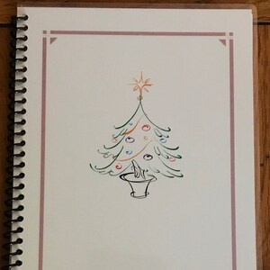 Weihnachtskarte Adressbuch 8 Jahre Personalisiertes Geschenk Weißer Baum Cover Design