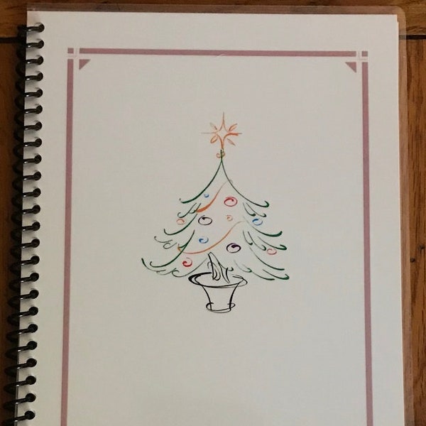 Christmas Card Address Book 8 yrs Personalized Gift White Tree Cover Design