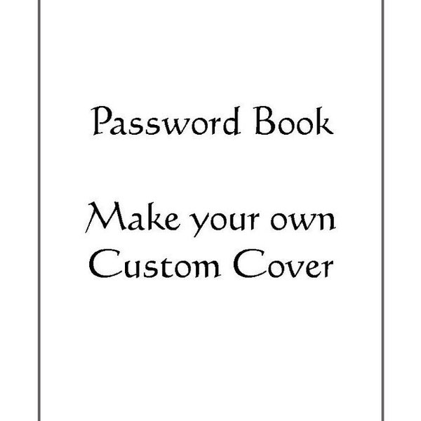 Refillable Password Book With Tabs Etsy