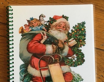 Christmas Card Address Book 8 yrs Personalized Gift Santa Cover Design