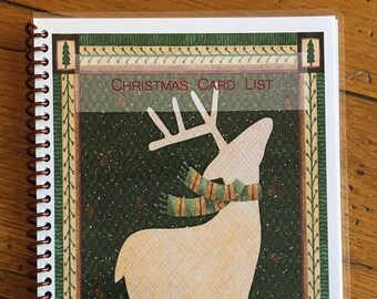 Christmas Card Address Book 8 yrs Personalized Gift Deer Cover Design