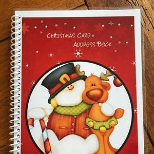Christmas Card Address Book 8 yrs Personalized Gift Snowman