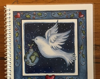 Carnet d'adresses de cartes de Noël, cadeau personnalisé de 8 ans, conception de couverture de colombe