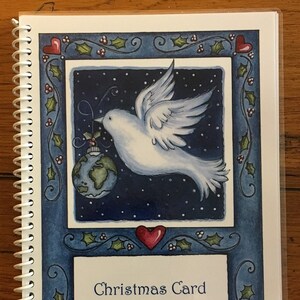 Carnet d'adresses de cartes de Noël, cadeau personnalisé de 8 ans, conception de couverture de colombe