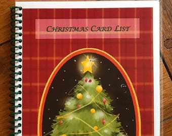 Christmas Card Address Book 8 yrs Personalized Gift Tree Cover Design