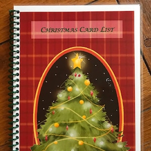 Carnet d'adresses pour cartes de Noël, 8 ans, cadeau personnalisé avec couverture de sapin
