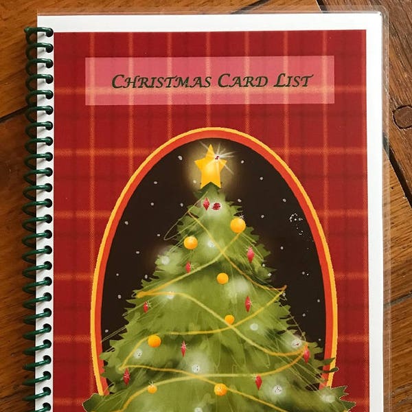 Christmas Card Address Book 8 yrs Personalized Gift Tree Cover Design