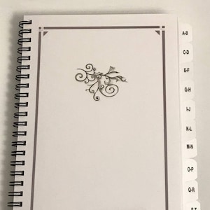 Personalized Address Book with A-Z Tabs with Password Pages Spiral Bound Organizer