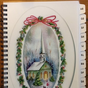 Weihnachtskarte Adressbuch mit A-Z TABS 8 Jahre Tracker personalisierte Geschenk Kirche