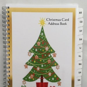 Weihnachtskarte Adressbuch mit A-Z TABS 8 Jahre Tracker personalisierter Geschenkbaum