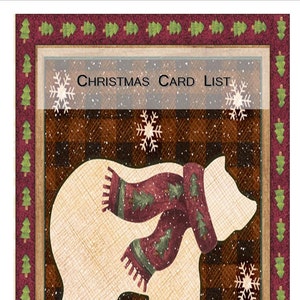 Christmas Card Address Book 8yrs Personalized Gift Bear Cover Design