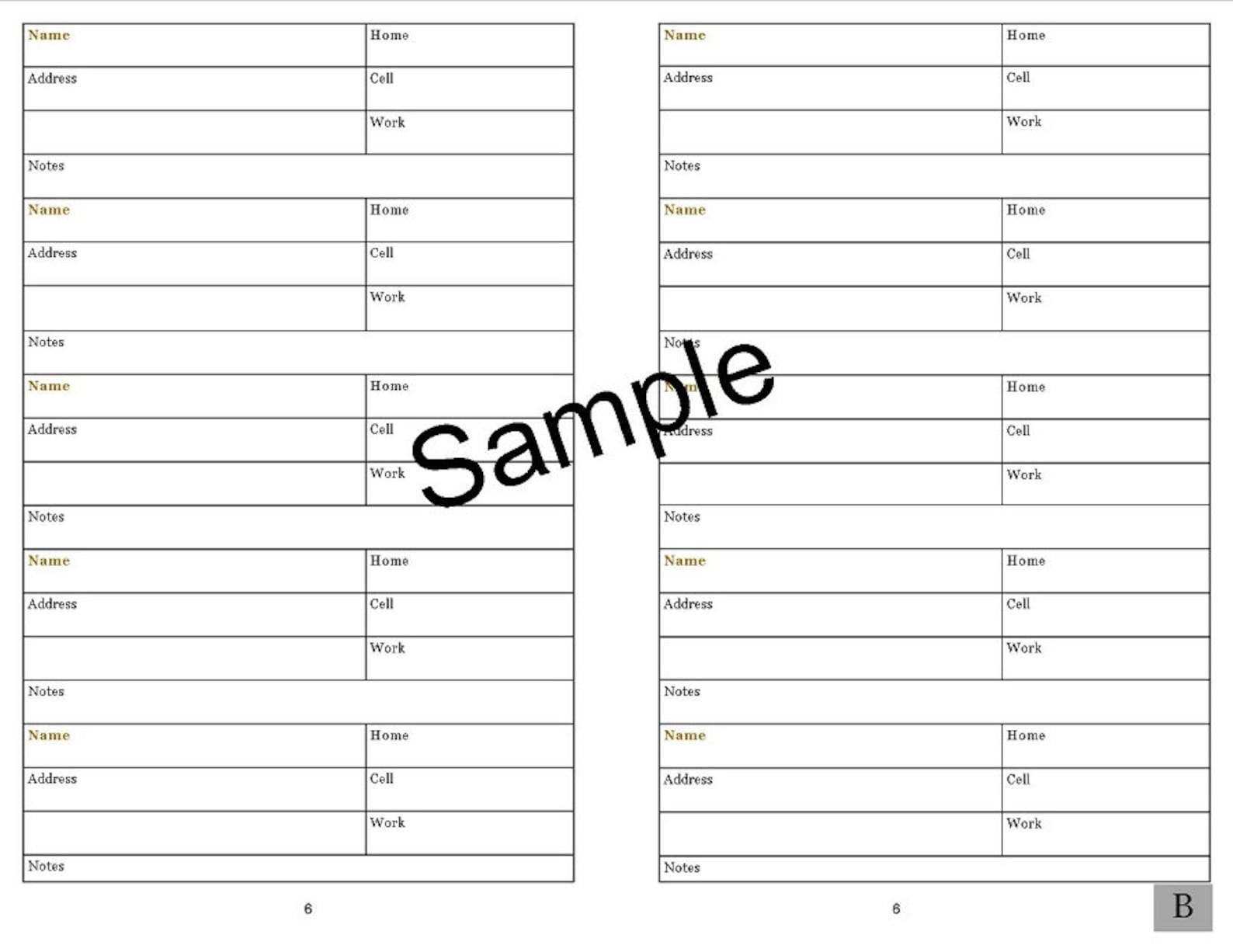 Address Book Birthday Anniversary Calendar Personalized Gift Etsy
