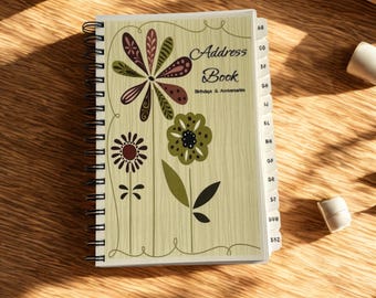 Address Book with A-Z Tabs, Large Print, Birthday Organizer and Family Trees Spiral Bound