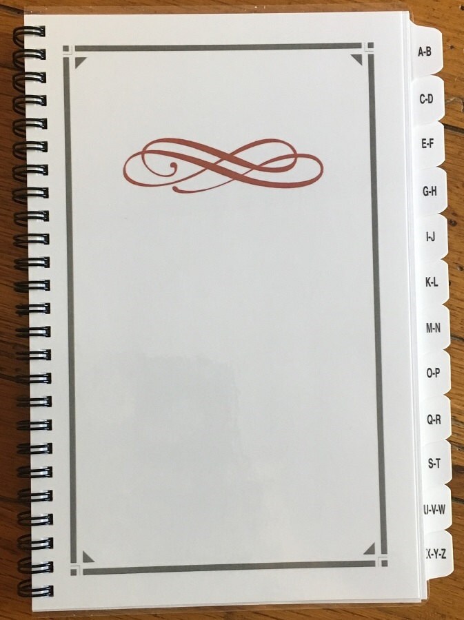PASSWORD Address Book Journal with AZ Tabs Swirl Etsy