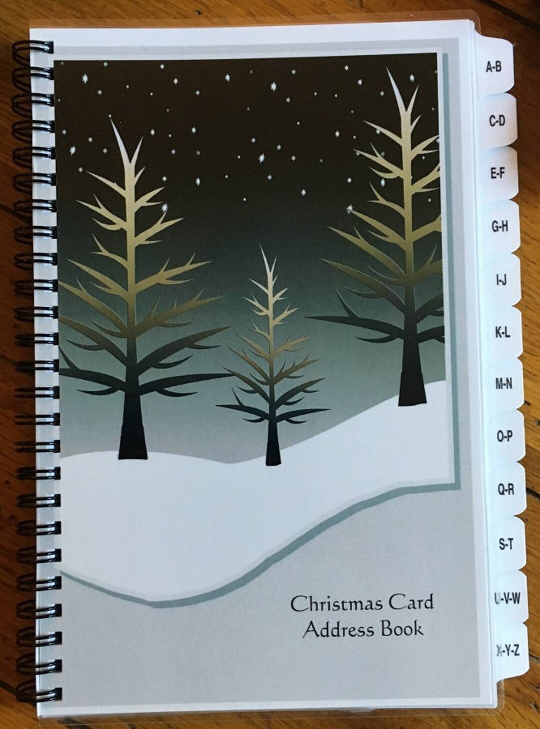 Christmas Card Address Book With AZ TABS 8 Years Personalized Gift Winter Etsy