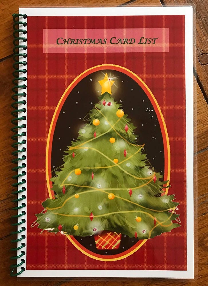 Christmas Card Address Book 8 yrs Personalized Gift Tree Cover Design