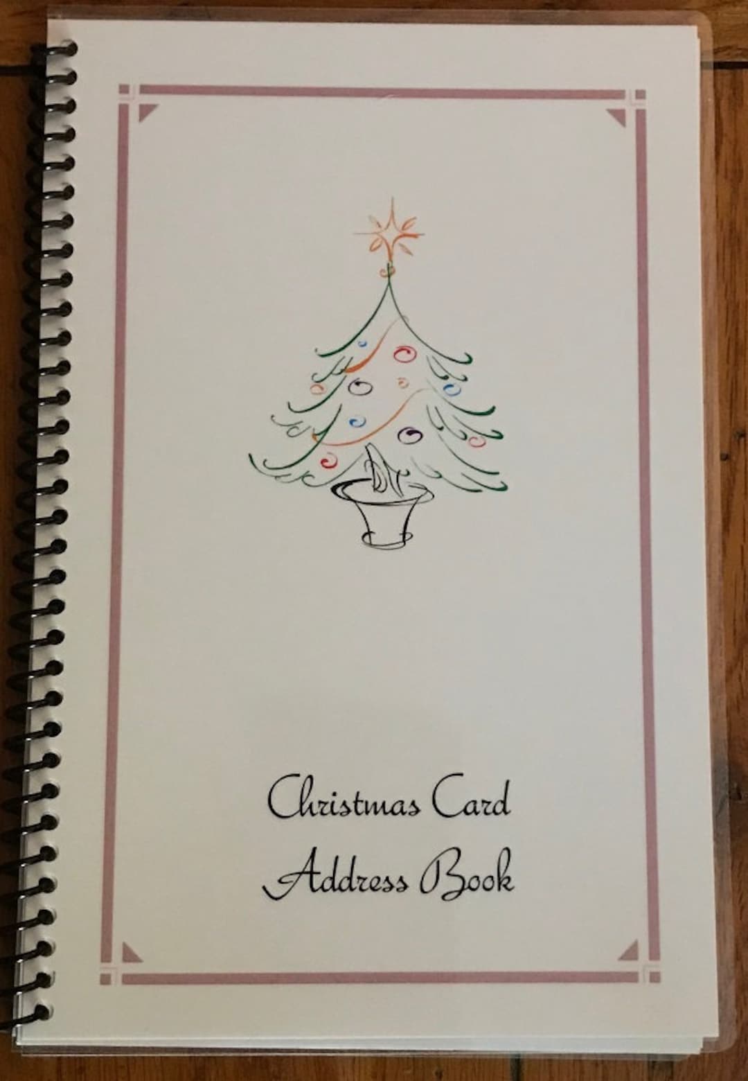 Christmas Card Address Book 8 Yrs Personalized Gift White Tree Cover Design Etsy