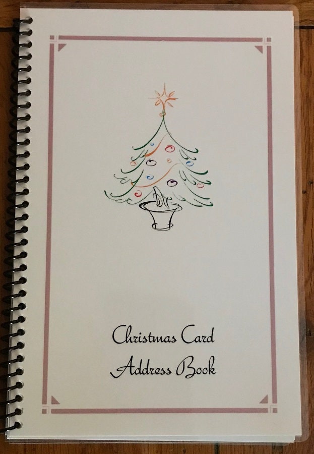 Christmas Card Address Book 8 yrs Personalized Gift White Tree Etsy