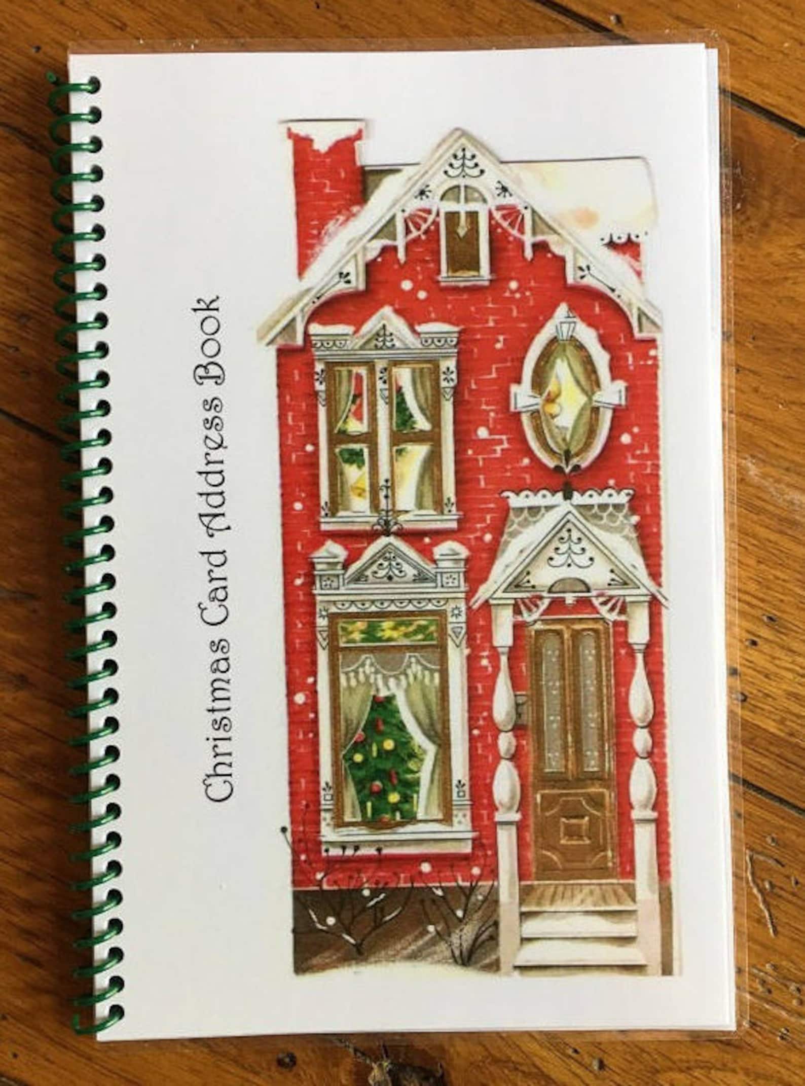 Christmas Card Address Book 8 Yrs Personalized Gift Red House Etsy