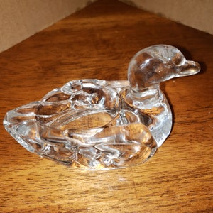 Vintage Crystal Small Duck Ashtray