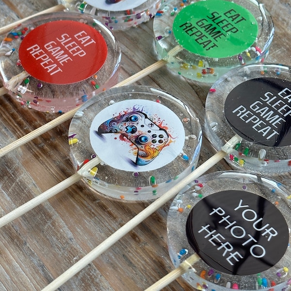 Video Gamer Hard Candy Lollipops Tween Teen Party Favor Gift Made in Food Manufacturing Registered Facility