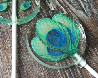 Candy Peacock Feather Lollipops Hard Candy Suckers Favors