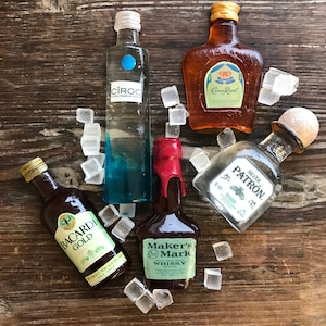 100% essbare Zucker Isomalt Mini Bourbon Rum Whisky Flasche Cake Topper