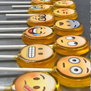 Emoji Hard Candy Sucker Lollipop Birthday Party Favors