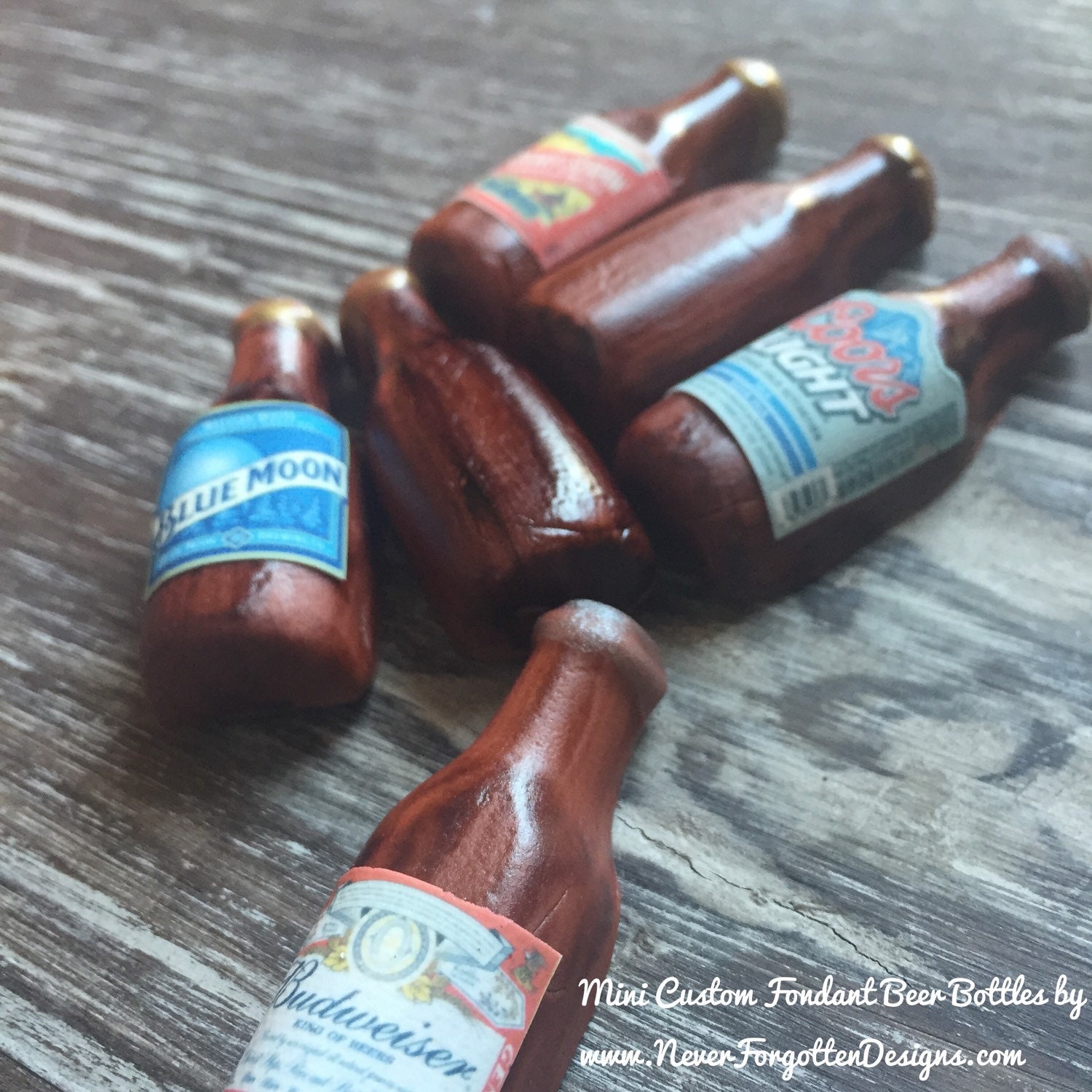 100 Edible Fondant Mini Beer Bottle Cupcake Topper with Etsy