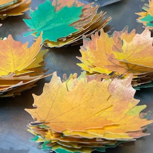 Essbare Herbst Blätter aus Ahorn, PRE CUT auf essbarem Oblatenpapier für Charcuterie Boards Getränke Cupcakes Kekse, 20er Set