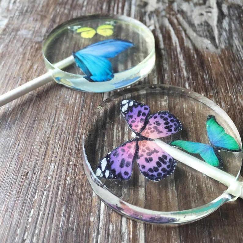 Custom Butterfly Hard Candy Sucker Lollipop Wedding Favors Etsy