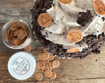 Miniature Edible Wafer Paper Dalgona Games Sprinkles  | Candy | Korean Dalgona Candy Recipe Party Favors Cake Cupcake Topper