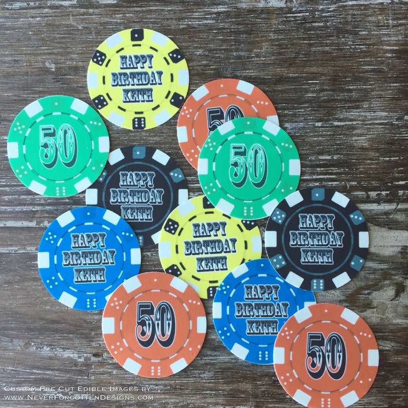 Personalized Casino Poker Chips Edible Precut Images for Etsy