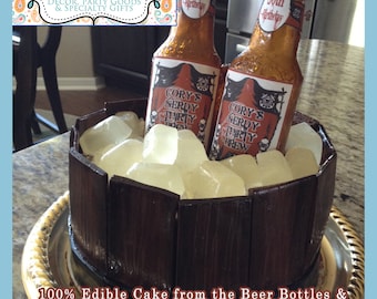 EDIBLE LABELS Custom Beer Bottle Cake Labels for Chocolate or Sugar Glass Beer Bottles