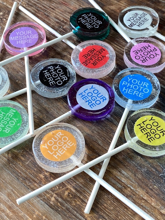Custom Image Picture Photo Logo MINI Lollipops Made in FDA Registered Facility Il_570xn