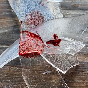 Custom Sugar Glass Broken Shards Halloween Things Finger Print Killer Game Hard Candy Cake & Cupcake Decorations