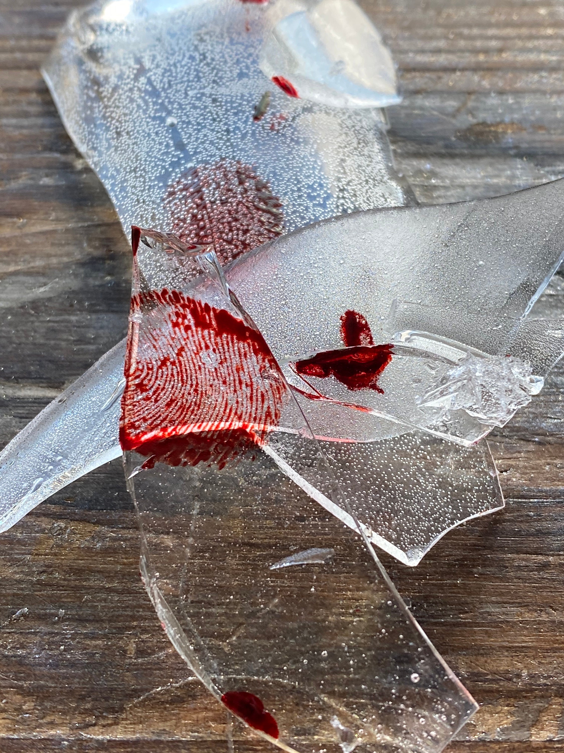 Custom Sugar Glass Broken Shards Halloween Things Finger Print Killer Game Hard Candy Cake & Cupcake Decorations