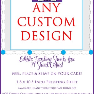 Edible Cake Images on Frosting Sheets on 8x10 for Cakes from an Inspected Food Registered Manufacturing Facility image 2