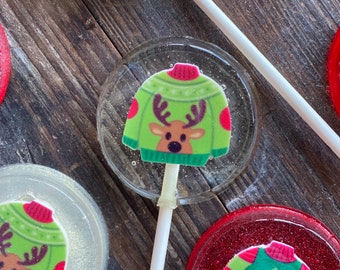 Hard Candy Ugly Sweater Christmas Lollipop Sucker Party Favors Stocking Stuffer Gift