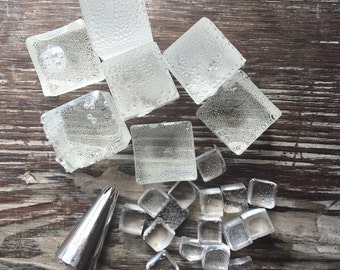 100% EDIBLE Mini Isomalt Quarter Inch Square Ice Cube Cubes for Beer Cooler Bucket Frozen Wine Cakes