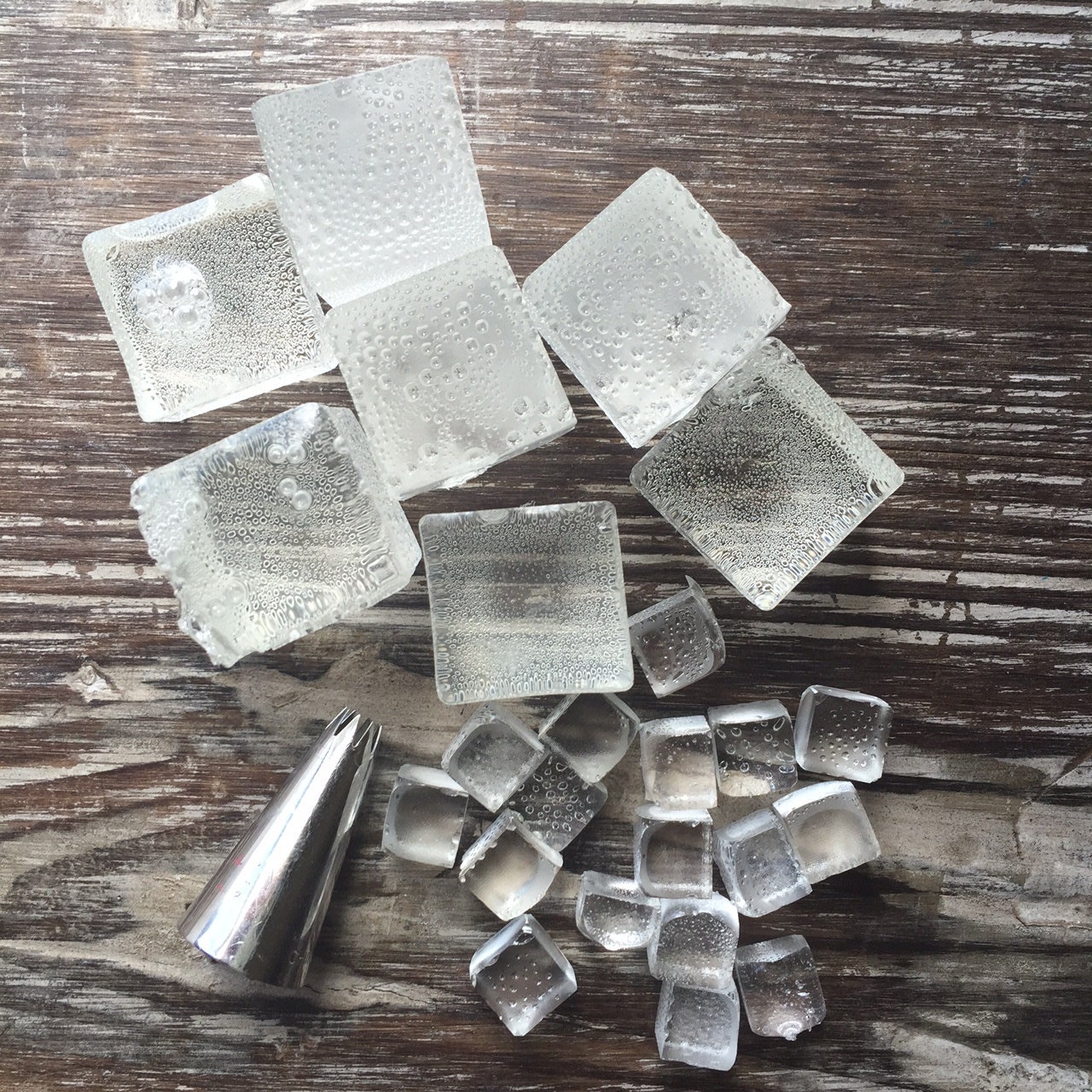 100% EDIBLE Mini Isomalt Quarter Inch Square Ice Cube Cubes for Beer Cooler Bucket Frozen Wine Cakes